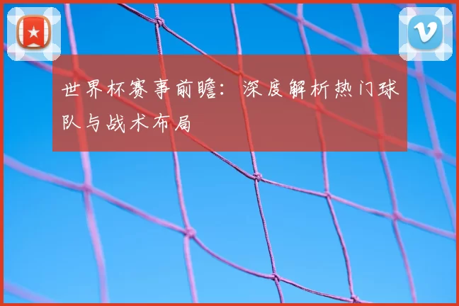 世界杯赛事前瞻:深度解析热门球队与战术布局